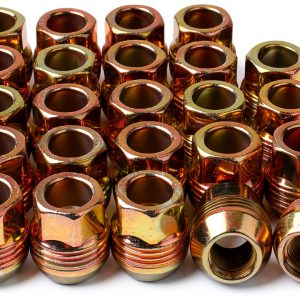 Mardarth 14mmx1.5 Zinc Gold Lug Nuts for Automotive-0