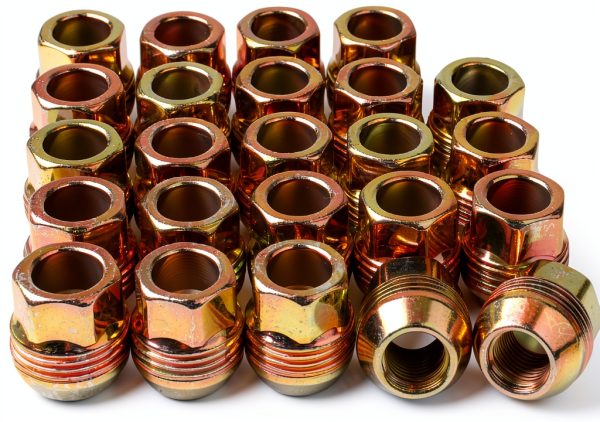 Mardarth 14mmx1.5 Zinc Gold Lug Nuts for Automotive-0
