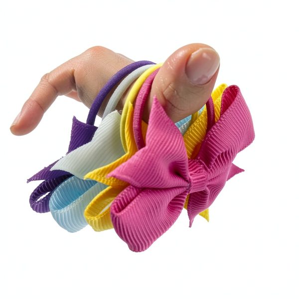 Baby Hair Ties for Girls Grosgrain Ribbon-4