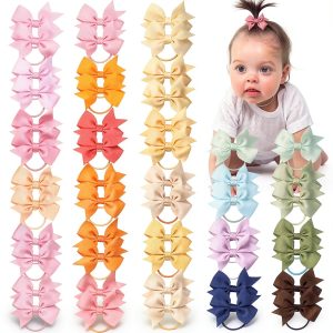 BBGifts Baby Hair Bows Handmade Grosgrain 2inch-0