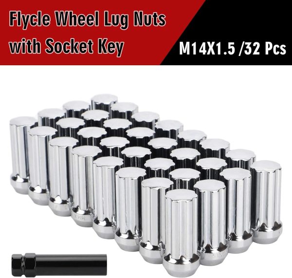 Flycle Chrome Lug Nuts 14x1.5 Lock Design-5