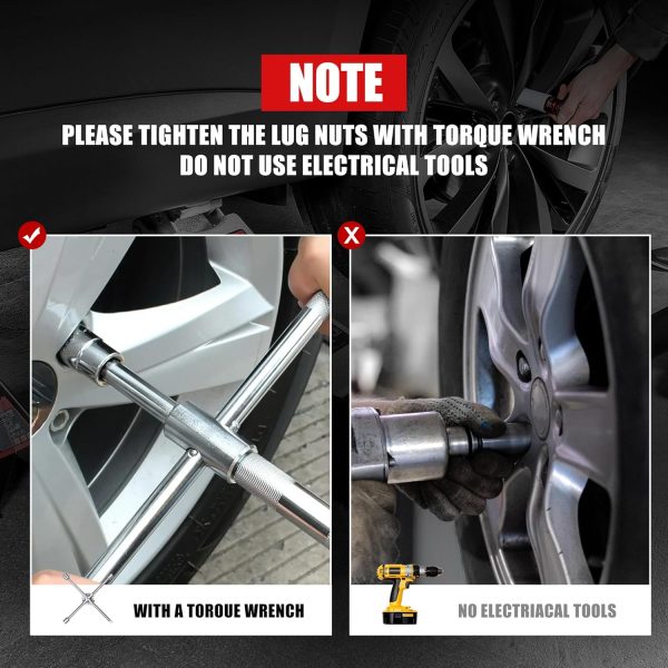 FLYCLE Lug Nuts M14 Black Steel Wheel Fastener-5