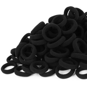 Nspring Black Baby Hair Ties Soft Cotton Elastic-0