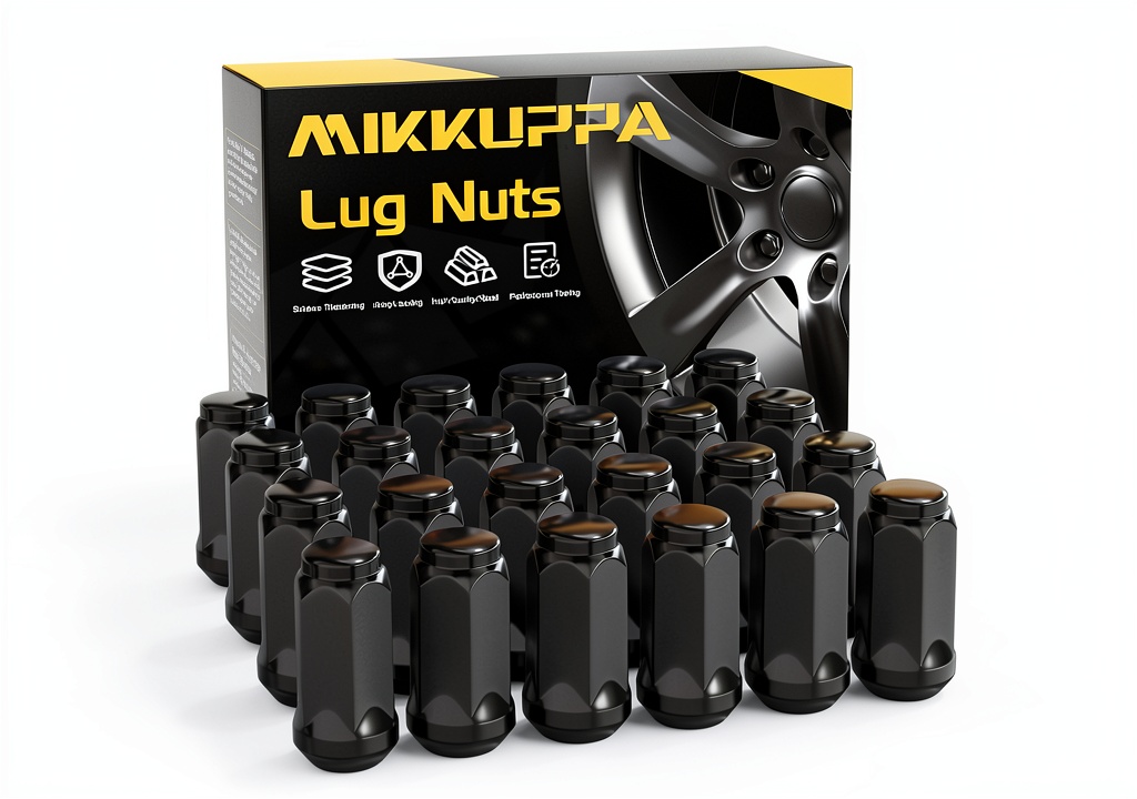 MIKKUPPA lug nuts installed on a truck wheel