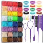Baby Hair Ties auroray 32 Color Designs Soft Cotton-0