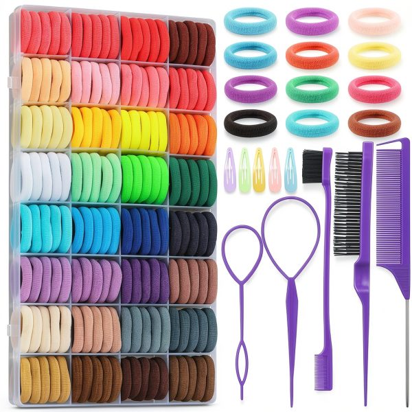 Baby Hair Ties auroray 32 Color Designs Soft Cotton-0