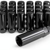 White Knight Carbon Steel Lug Nuts 24 Pack Black Chrome-0