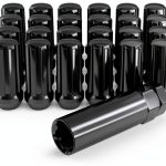 White Knight Carbon Steel Lug Nuts 24 Pack Black Chrome-0
