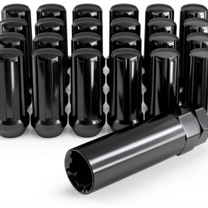 White Knight Carbon Steel Lug Nuts 24 Pack Black Chrome-0