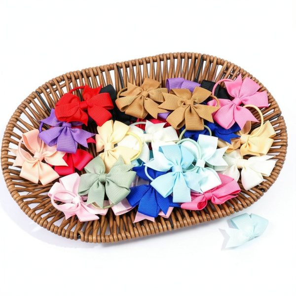 Baby Hair Ties by BBGifts, Grosgrain Ribbon, 2 inch Bow Ties-2