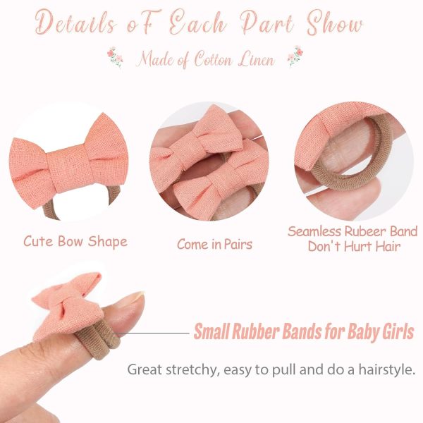 BBGifts Baby Hair Bows Handmade Linen 30pcs-1