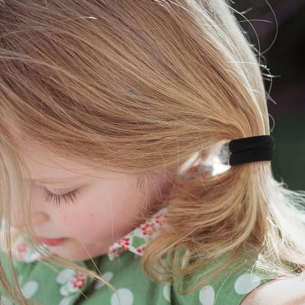 Nspring Black Baby Hair Ties Soft Cotton Elastic-4