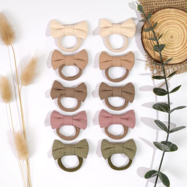 BBGifts Baby Hair Bows Handmade Linen 30pcs-5
