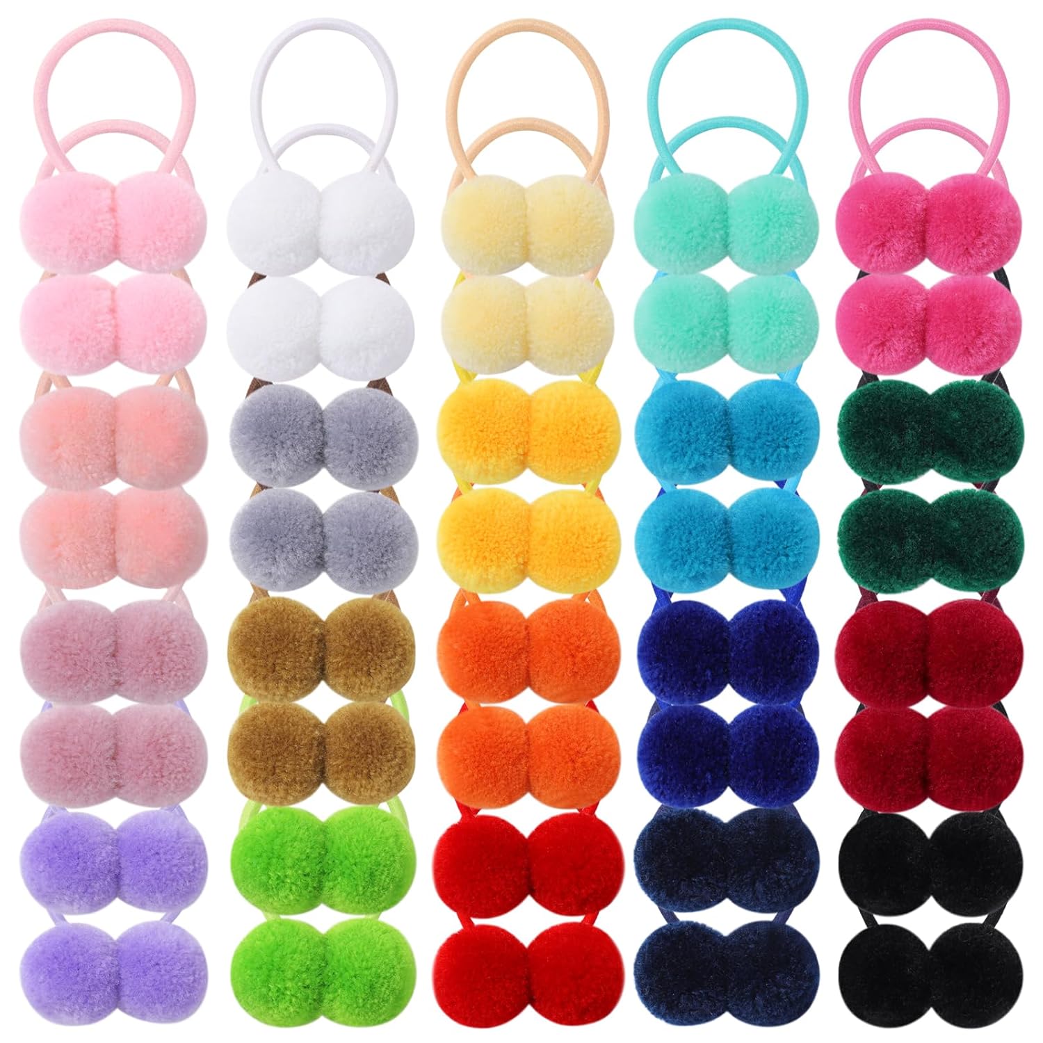 Installing Baby Hair Ties choicbaby Elastic Colorful Bands on a wooden desk
