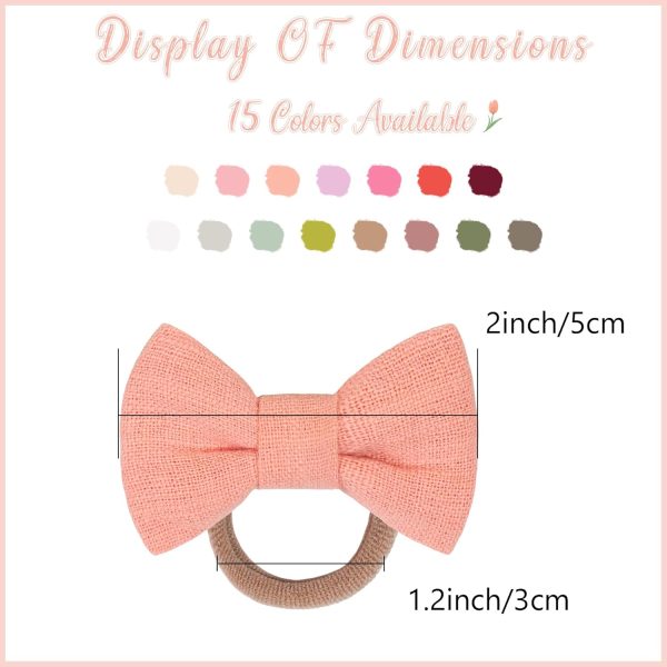 BBGifts Baby Hair Bows Handmade Linen 30pcs-2