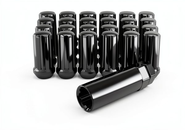 White Knight Carbon Steel Lug Nuts 24 Pack Black Chrome-4