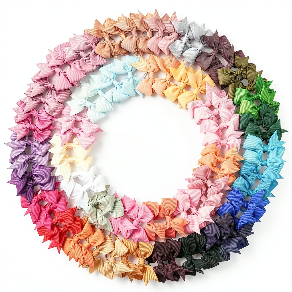 Baby hair ties for girls made of grosgrain ribbon material