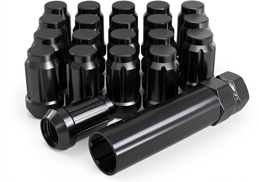 White Knight 6 spline small seating lug nuts in chrome finish