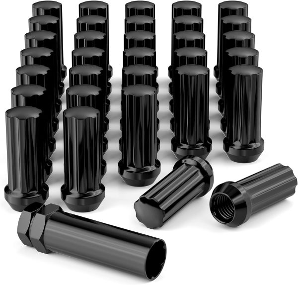 Flycle 9/16-18 Wheel Lug Nuts Black Alloy Steel-0