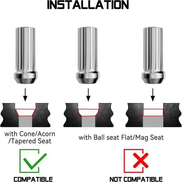 Flycle Chrome Lug Nuts 14x1.5 Lock Design-2