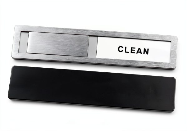 Dishwasher Magnet Clean Dirty Sign Kitensil Stainless Steel 7x1.4in-5
