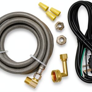 Universal Dishwasher Installation Kit with 6' Connector and Power Cord, Stainless Steel-0