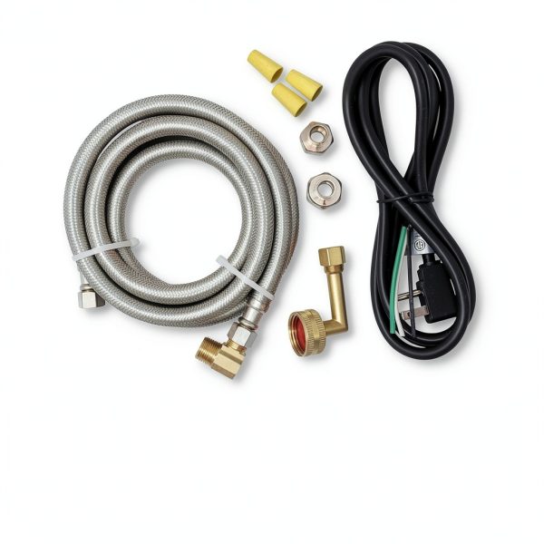Universal Dishwasher Installation Kit with 6' Connector and Power Cord, Stainless Steel-1