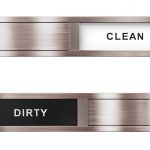 Dishwasher Magnet Clean Dirty Sign Kitensil Stainless Steel 7x1.4in-0