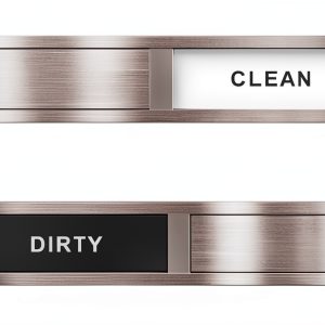 Dishwasher Magnet Clean Dirty Sign Kitensil Stainless Steel 7x1.4in-0