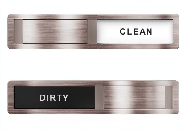 Dishwasher Magnet Clean Dirty Sign Kitensil Stainless Steel 7x1.4in-0
