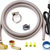 Dishwasher Installation Kit Eastman 6ft Braided Stainless Steel Supply-0