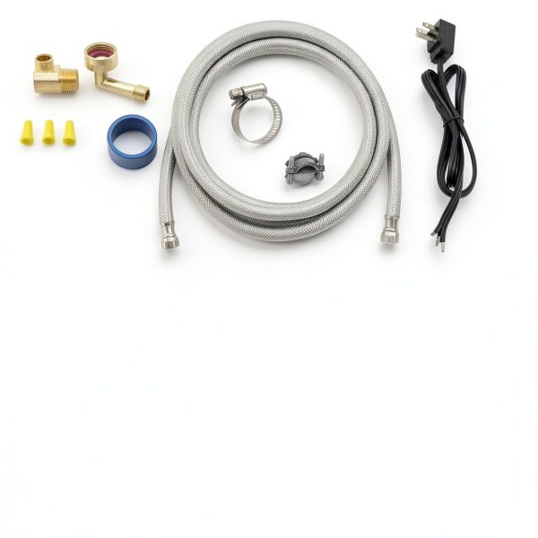 Dishwasher Installation Kit Eastman 6ft Braided Stainless Steel Supply-2