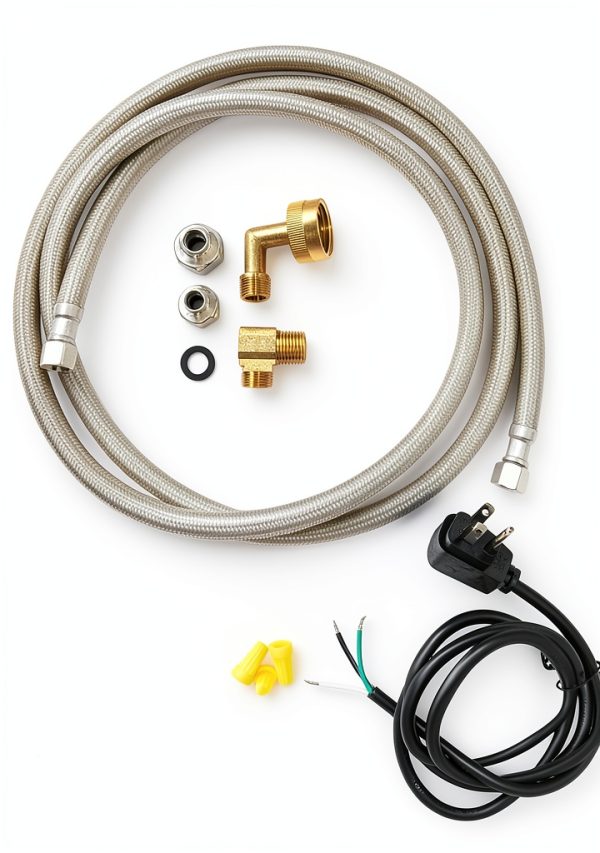 Universal Dishwasher Installation Kit with 6' Connector and Power Cord, Stainless Steel-5