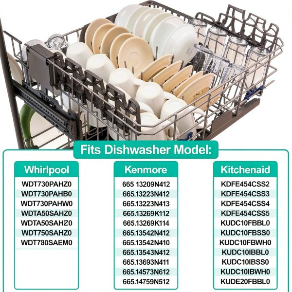 Dishwasher Top Rack Adjuster Luckman W10350375 Upgraded Polymer Fit-2